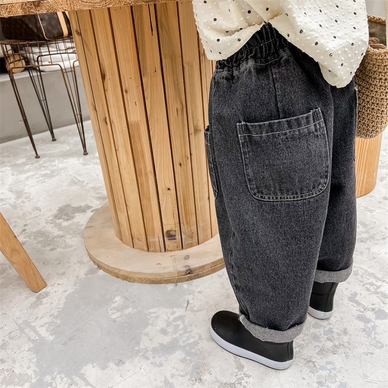 Kids Pocket Denim Harem Pants