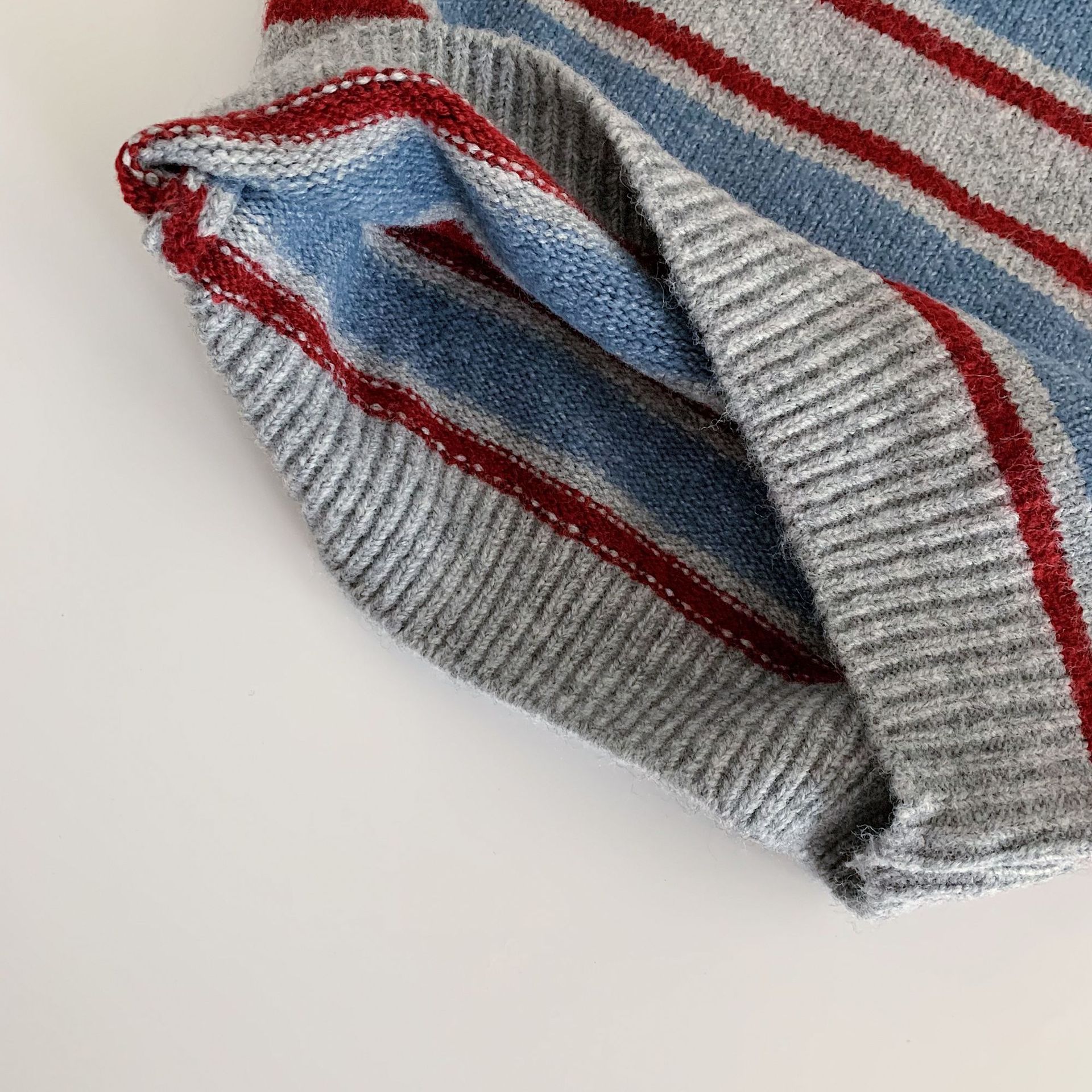 Kids Contrasting Colors Stripe Knit Sweater