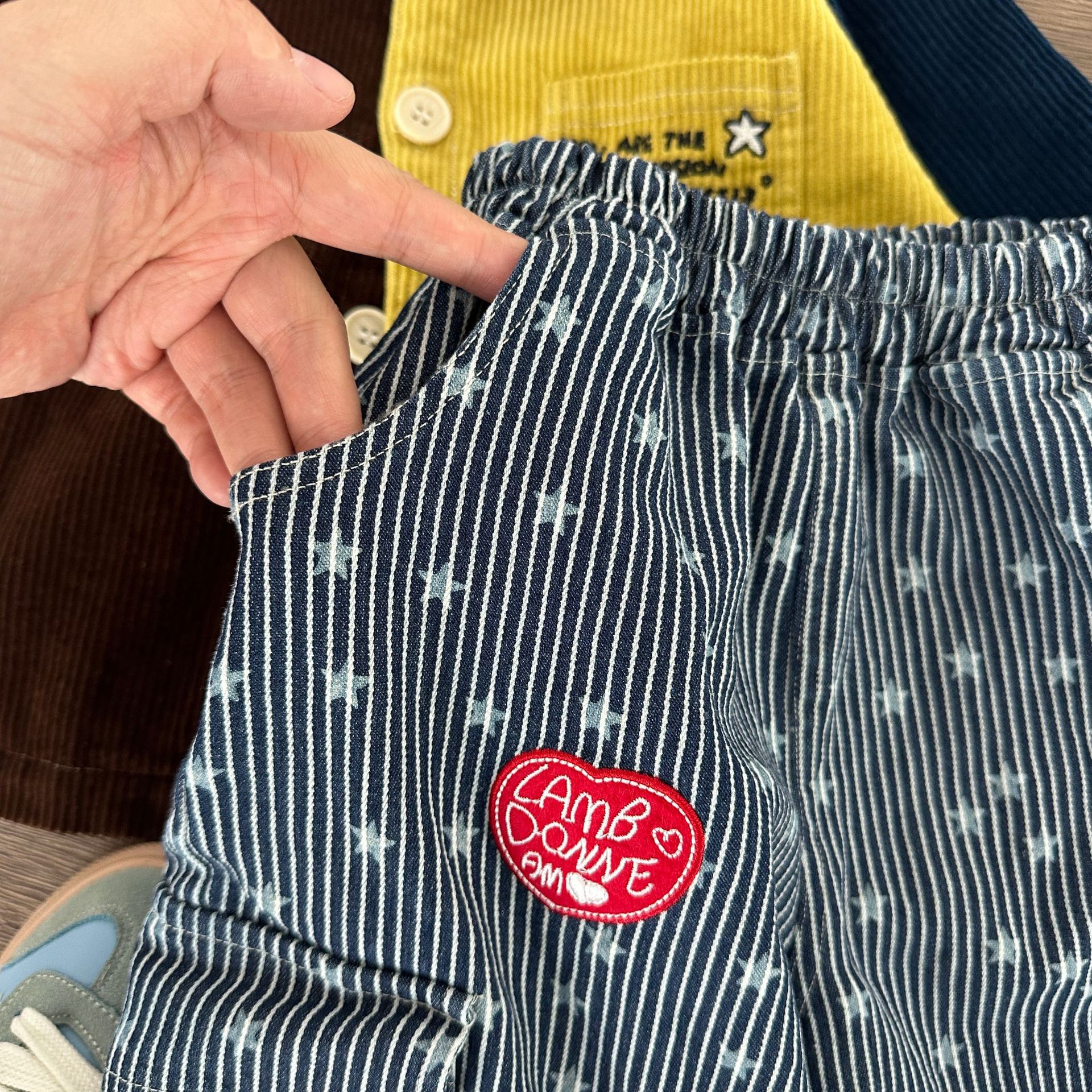 DailyBebe Kids Stripe Stars Pocket Pants