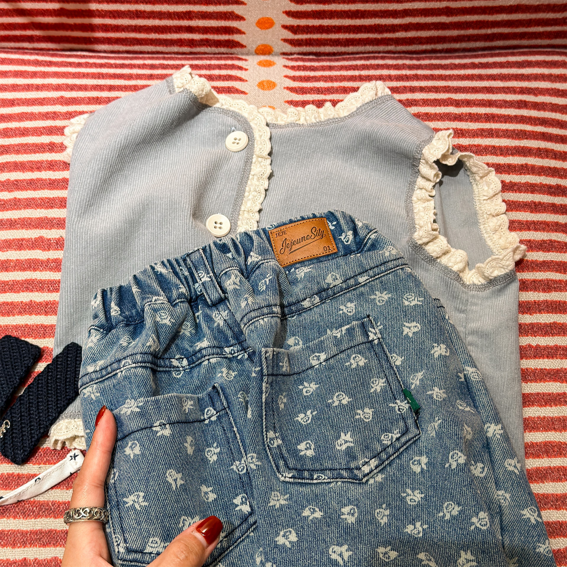 Baby & Kids Denim Flower Pants
