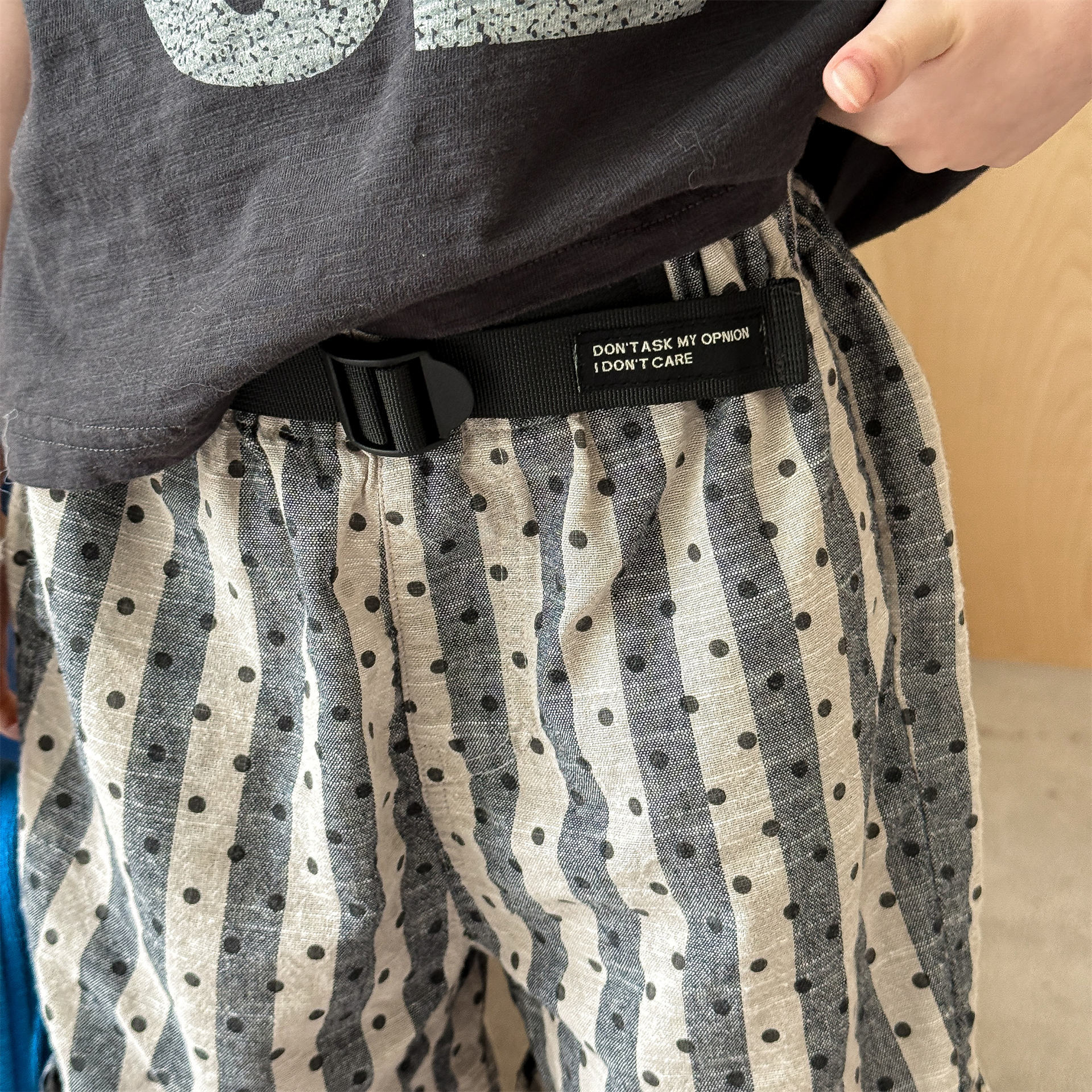 Kids Dots Stripe Cotton-Linen Shorts (12M-9Y）