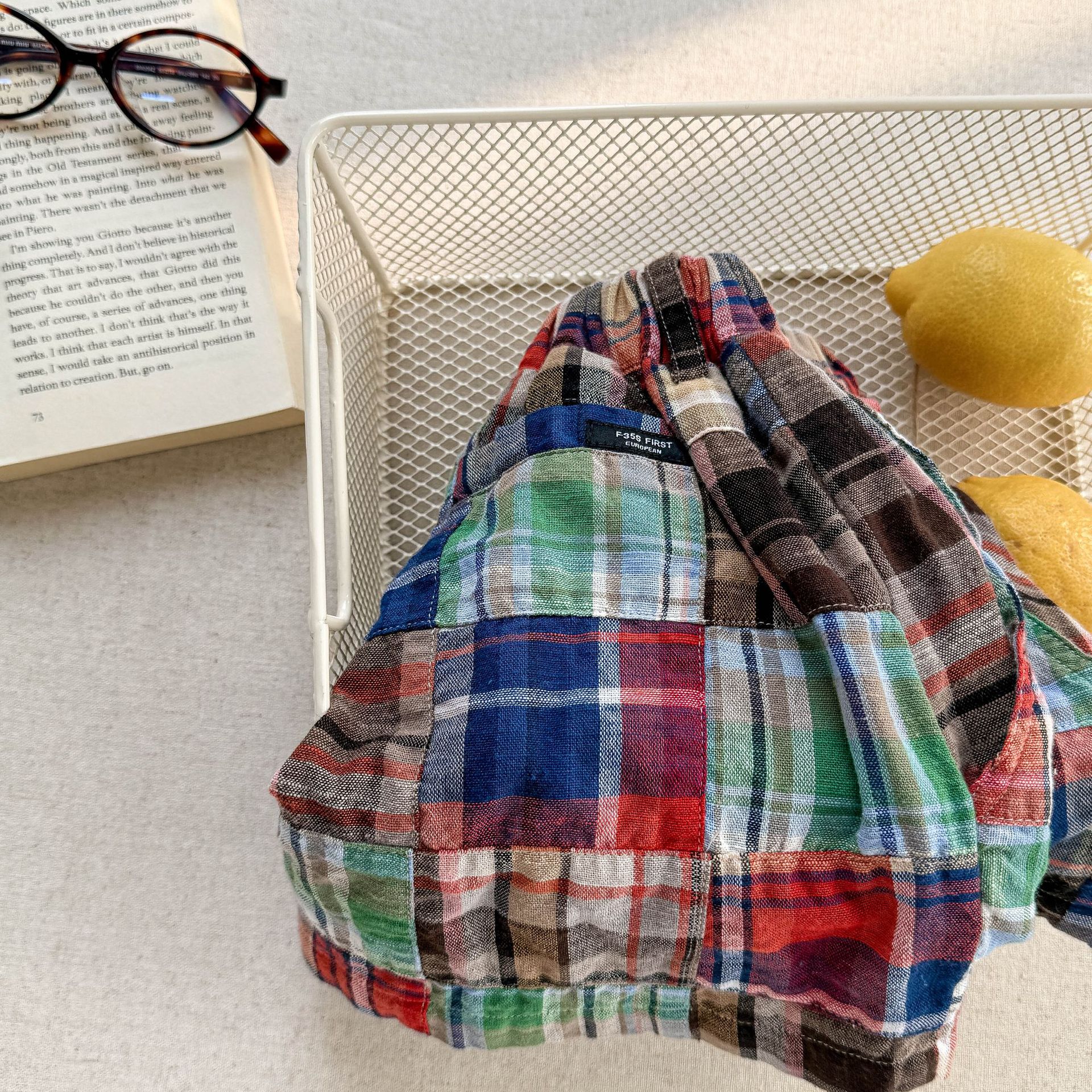 Kids Colorful Plaid Shorts (12M-9Y）