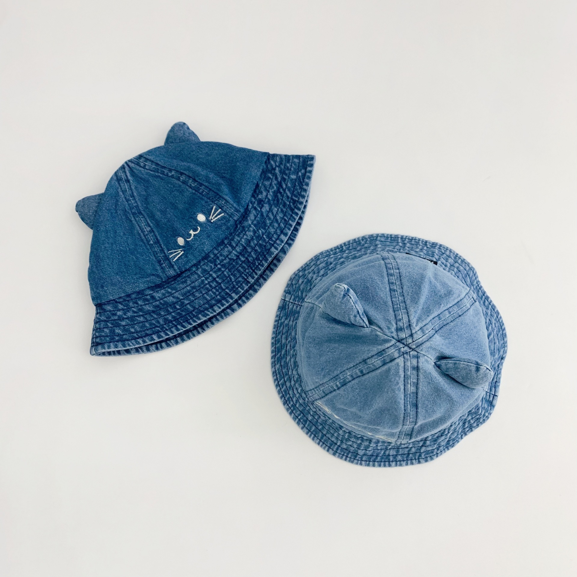 Toddler Cute Deer Cat Dome Denim Bucket Hat