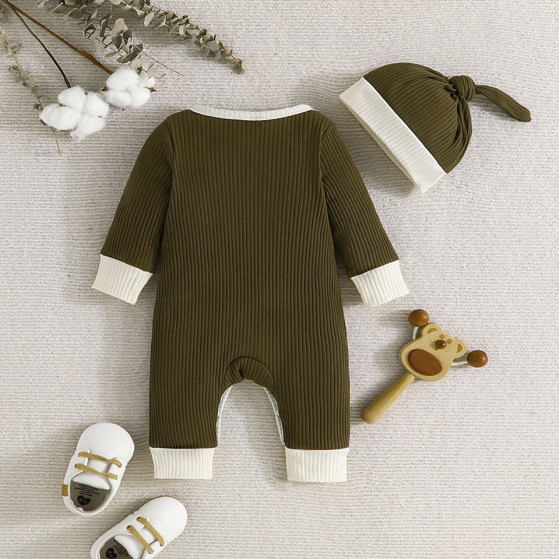 2-Piece Baby Newborn Multi-Color Romper (hat included)