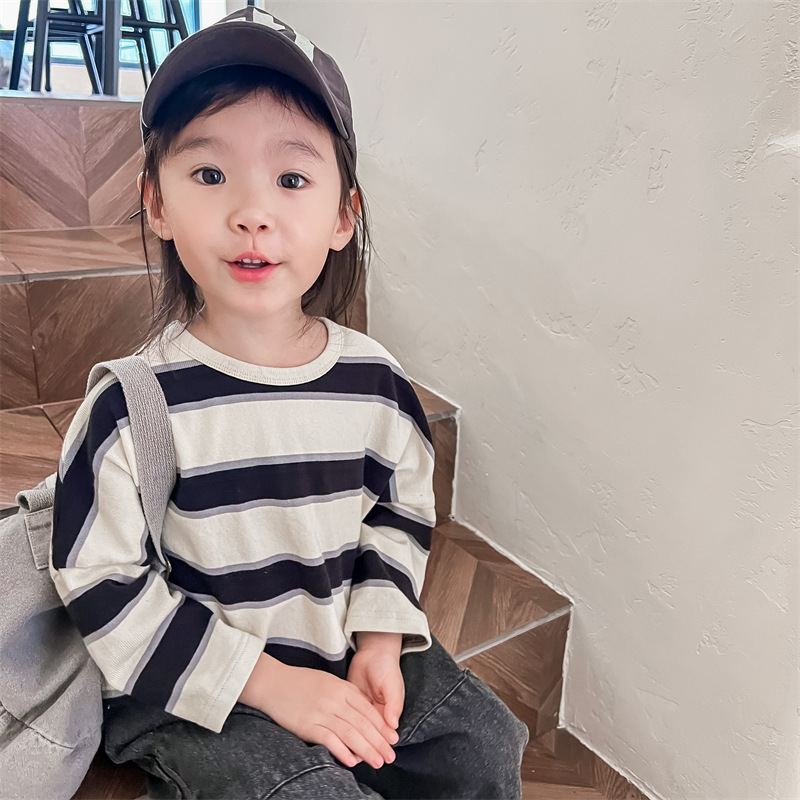 Toddler Casual Color Block Striped T-shirt