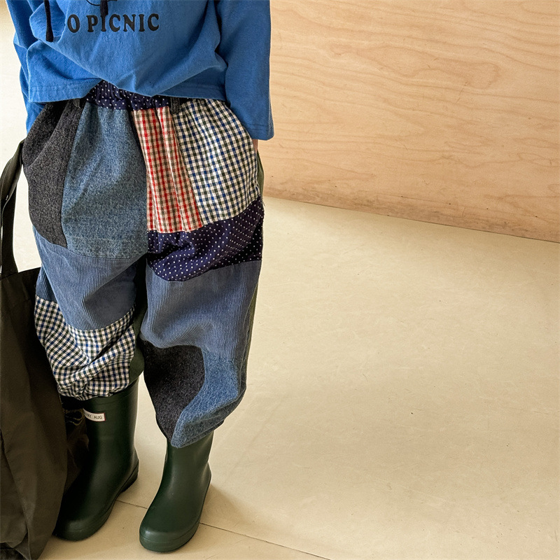Toddler Boy Contrast Patch Harem Pants