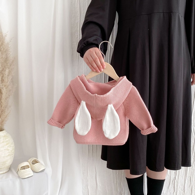 Baby Toddler Rabbit Ear Hooded Knitted Top
