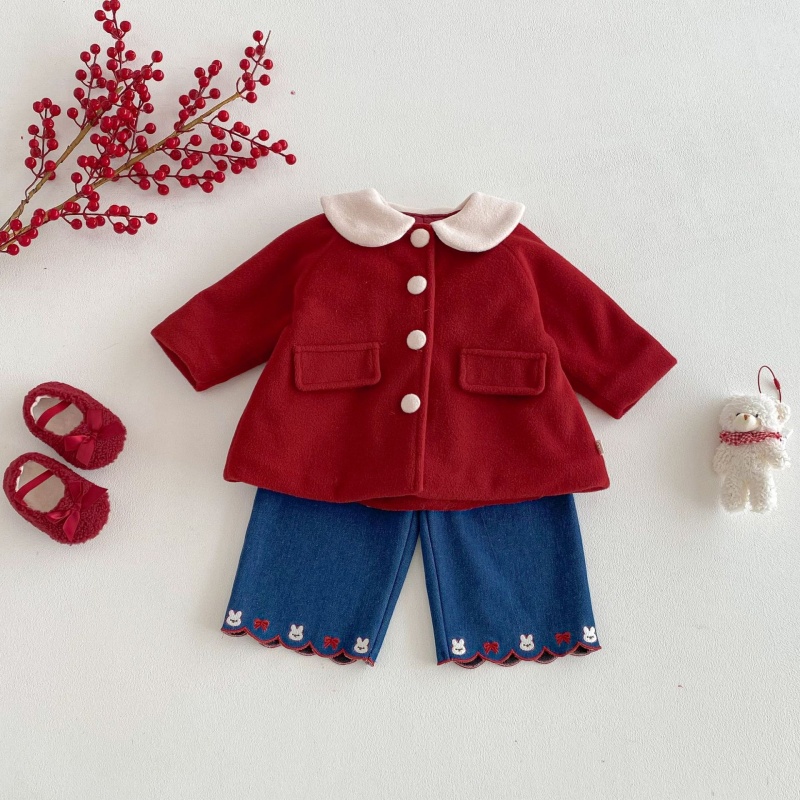 Baby Kids' Girl Christmas Red Coat