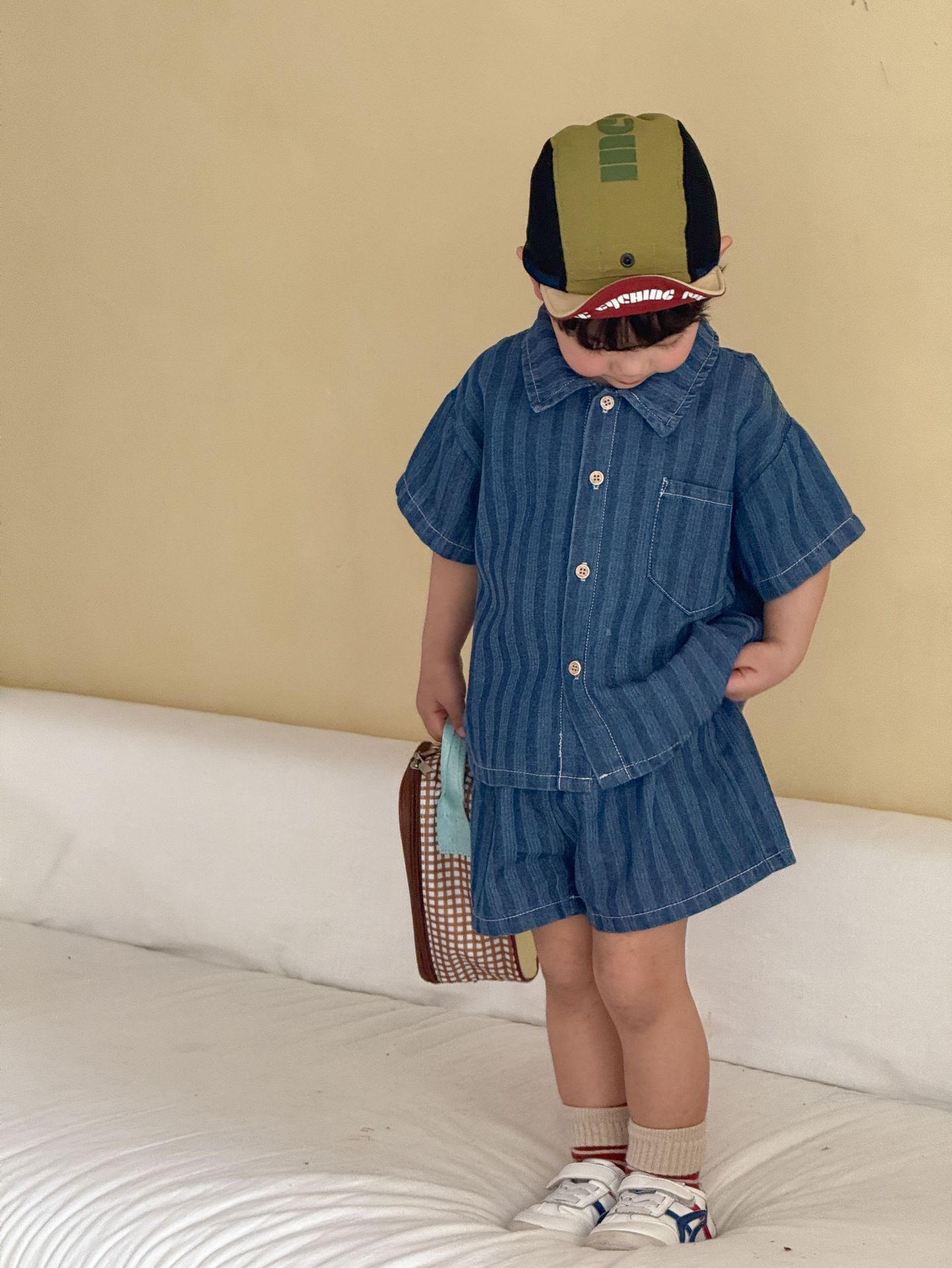 2-Piece Toddler Denim Striped Set & Dress