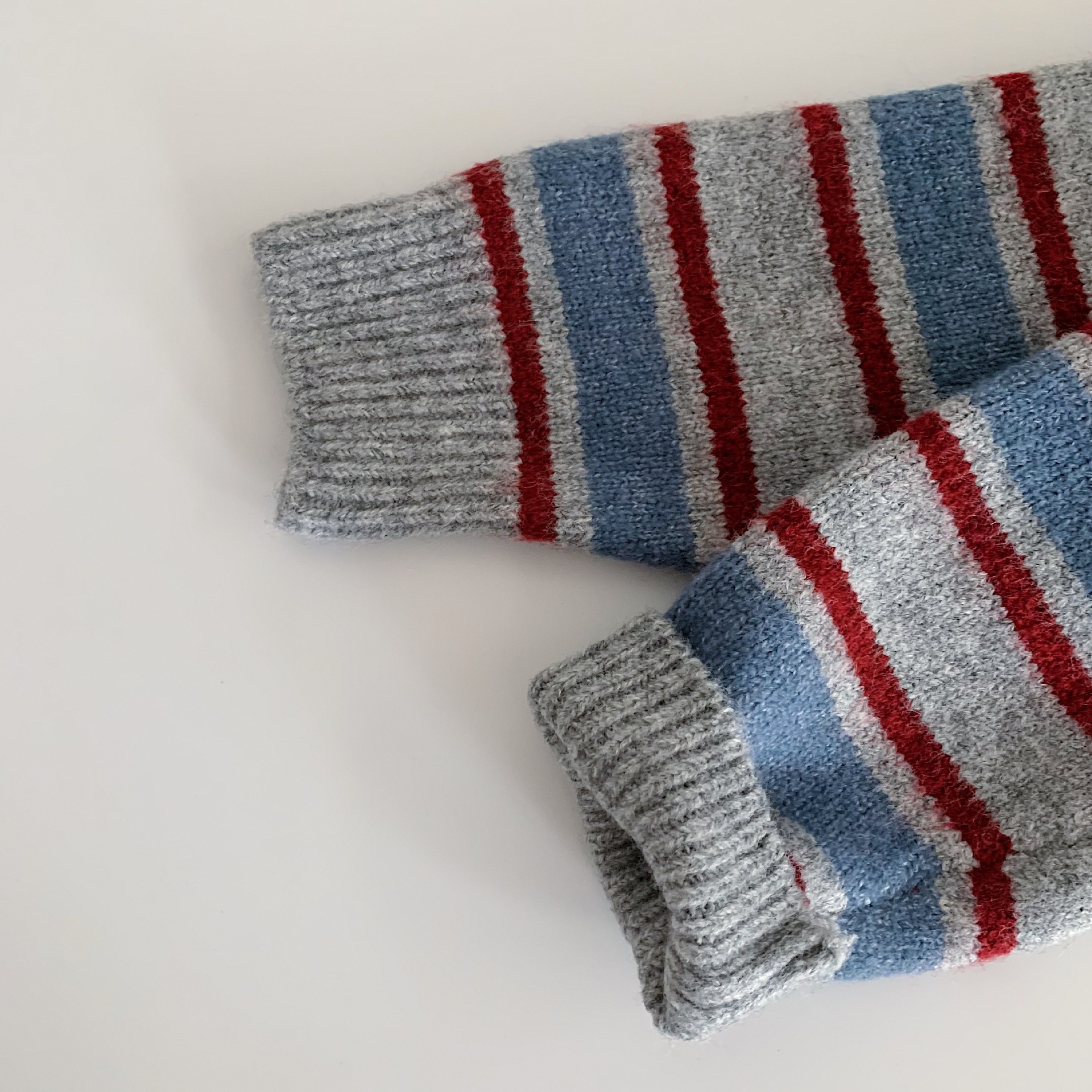 Kids Contrasting Colors Stripe Knit Sweater