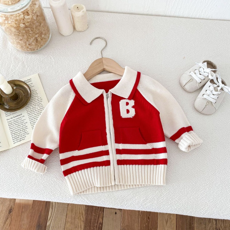 Baby Toddler Alphabet Zipper Cardigan Sweater