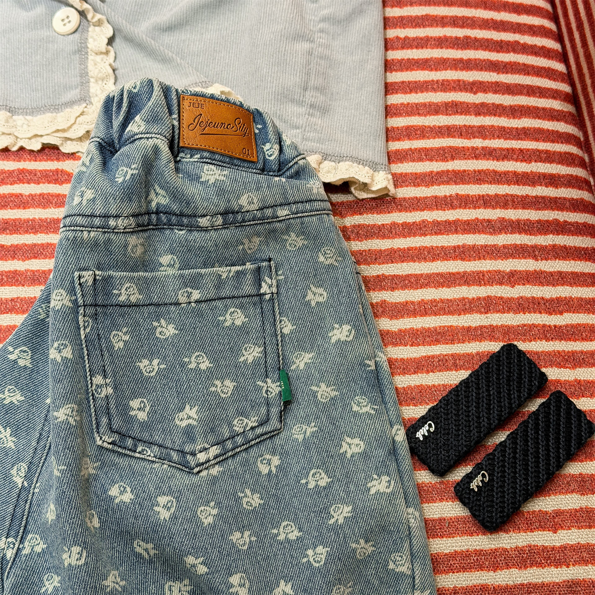 Baby & Kids Denim Flower Pants