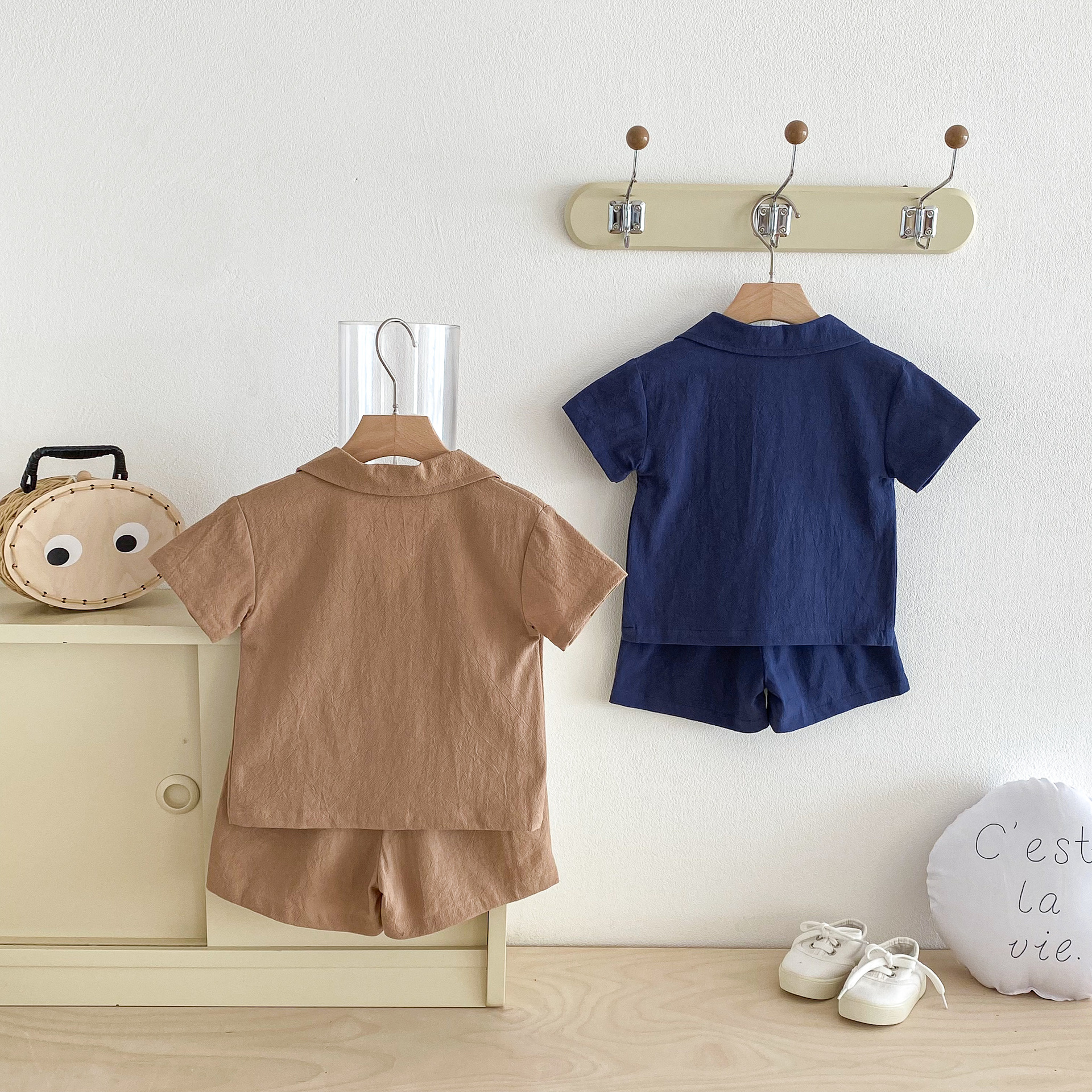 Baby & Kids Solid Color Pocket Tee and Shorts Set