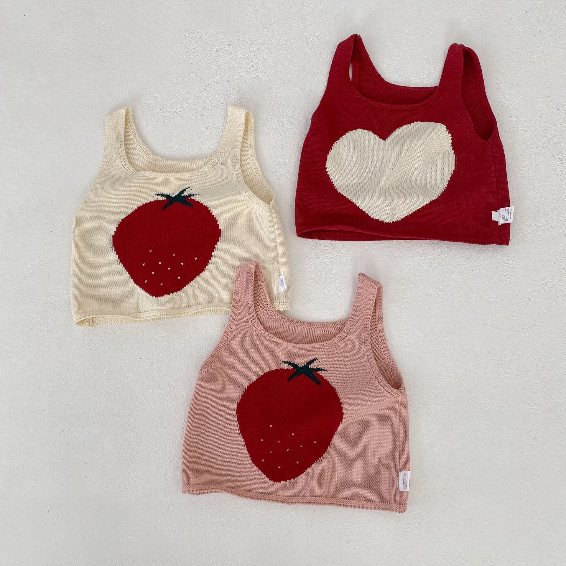 Baby& Kid Knitted Color-Blocked Patterned Tank Top