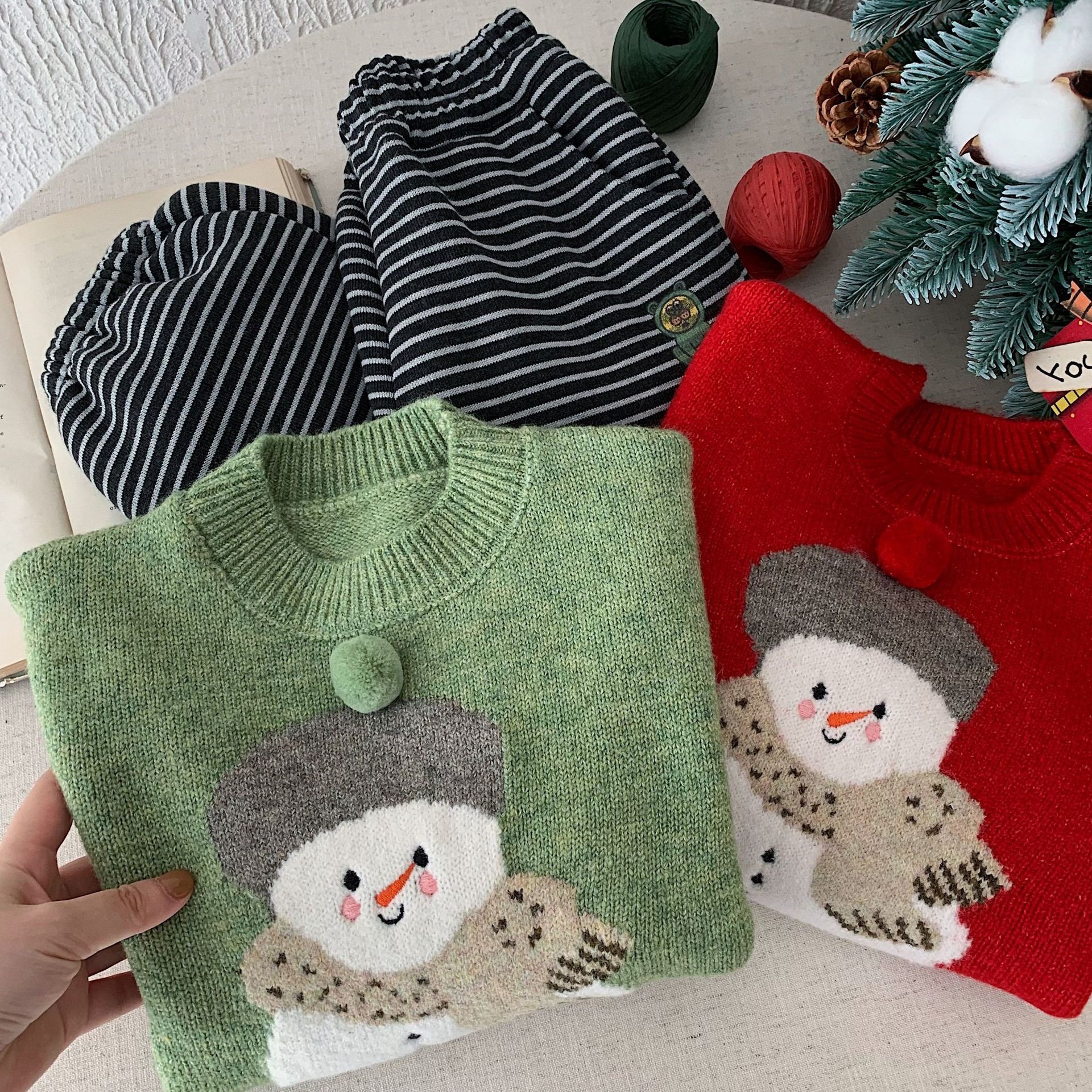 Kids Christmas Snowman Knitted Sweater