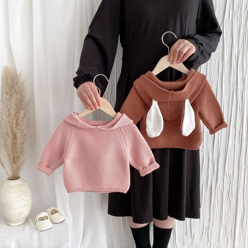 Baby Toddler Rabbit Ear Hooded Knitted Top