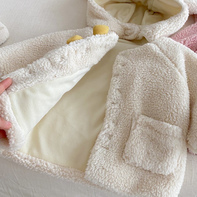 Baby & Kids' Girls' Bow-Tie Lambswool Outerwear