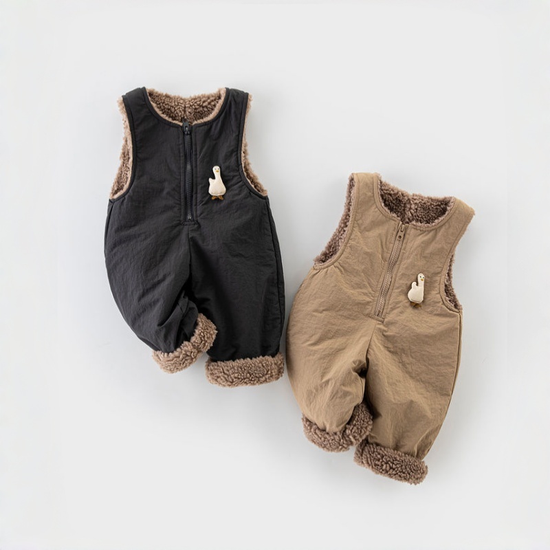 Baby & Toddler 3D Goose-Print Fleece Overalls