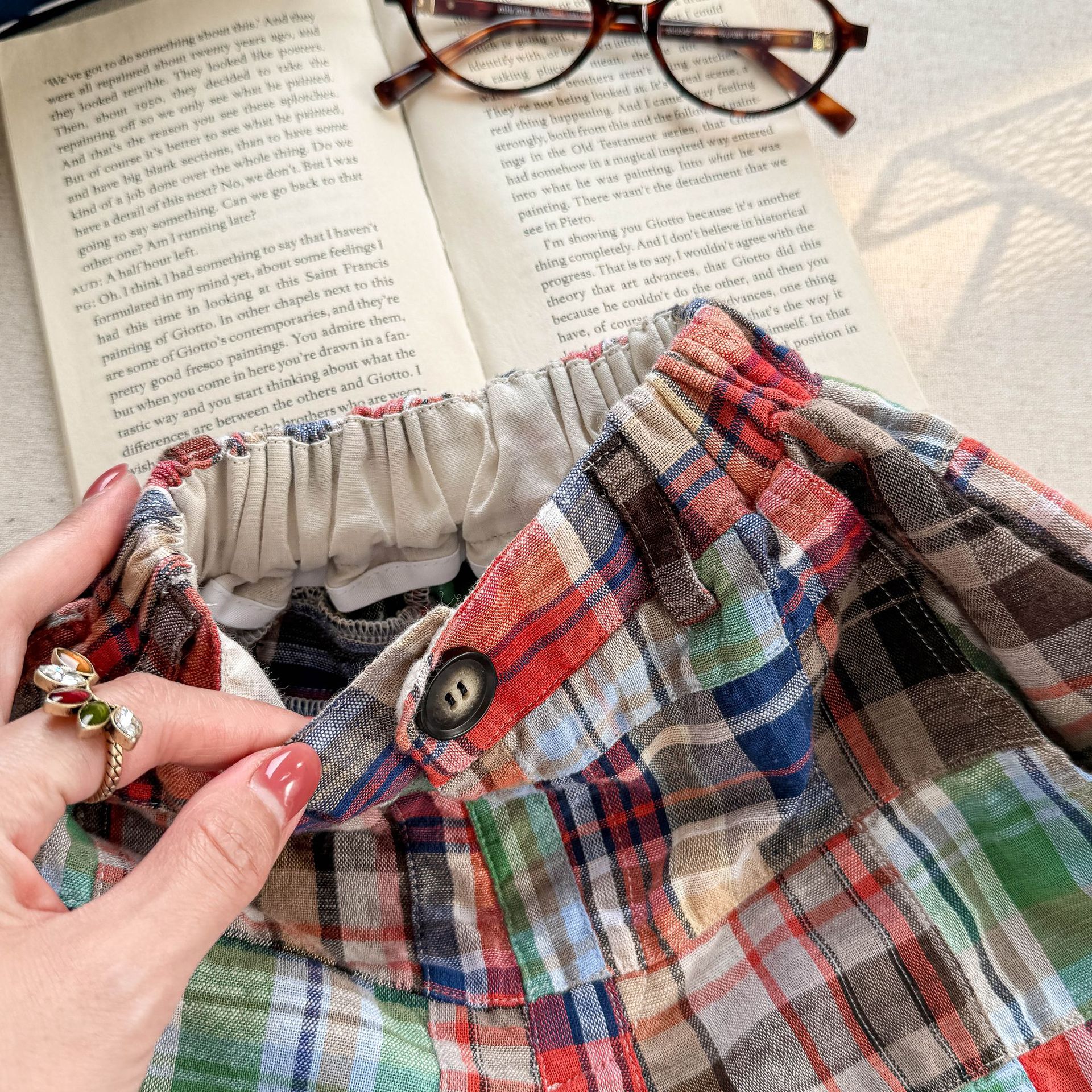 Kids Colorful Plaid Shorts (12M-9Y）