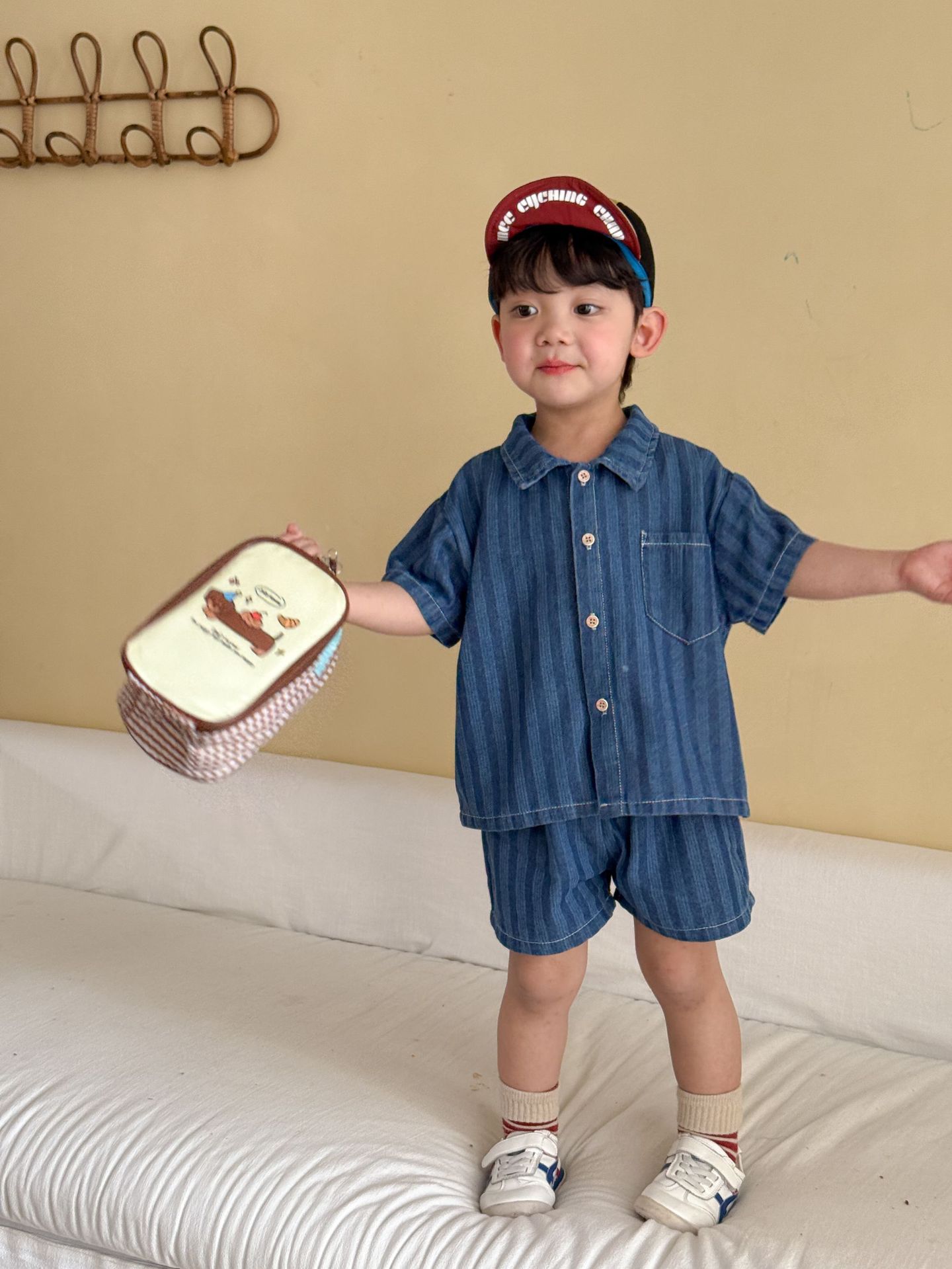 2-Piece Toddler Denim Striped Set & Dress