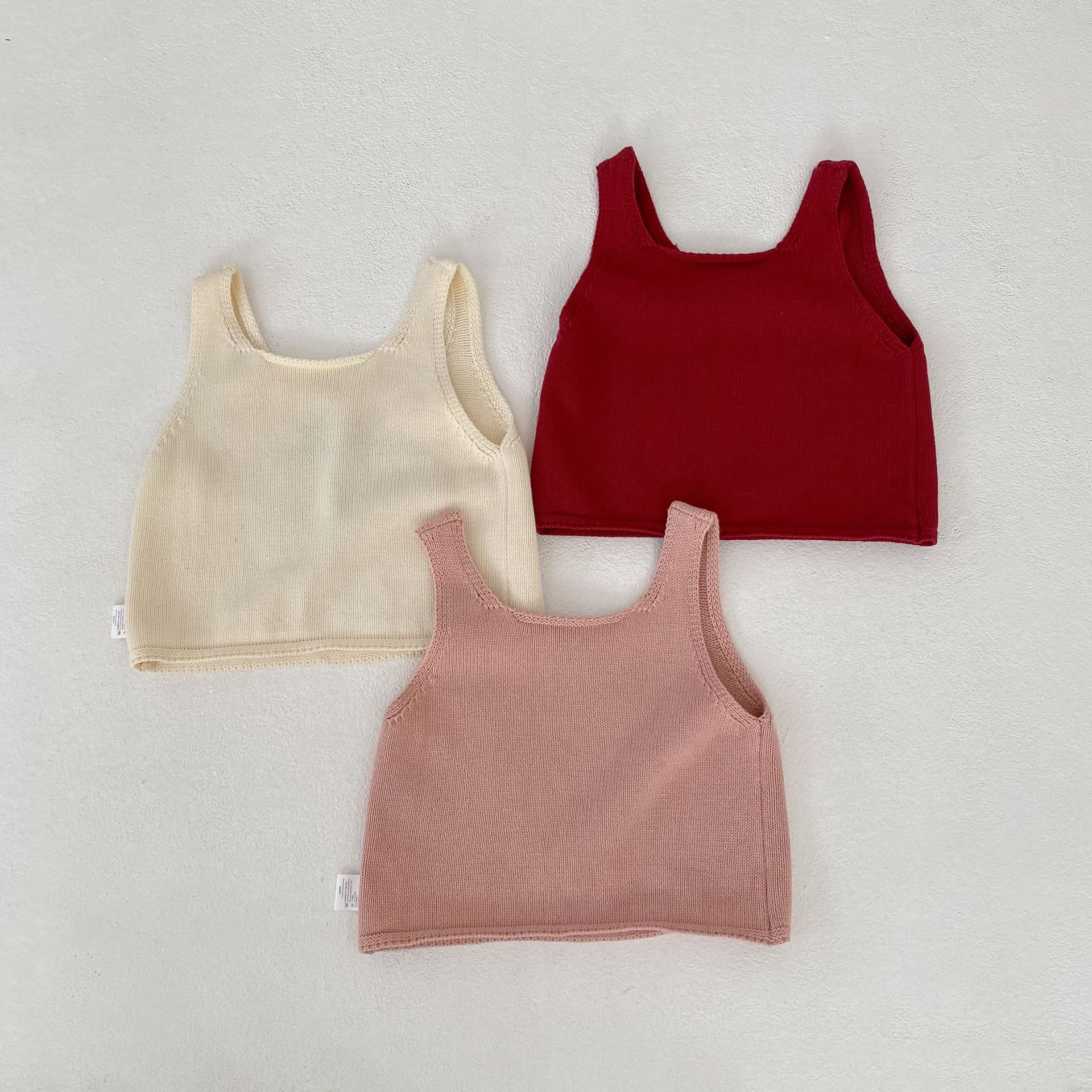 Baby& Kid Knitted Color-Blocked Patterned Tank Top