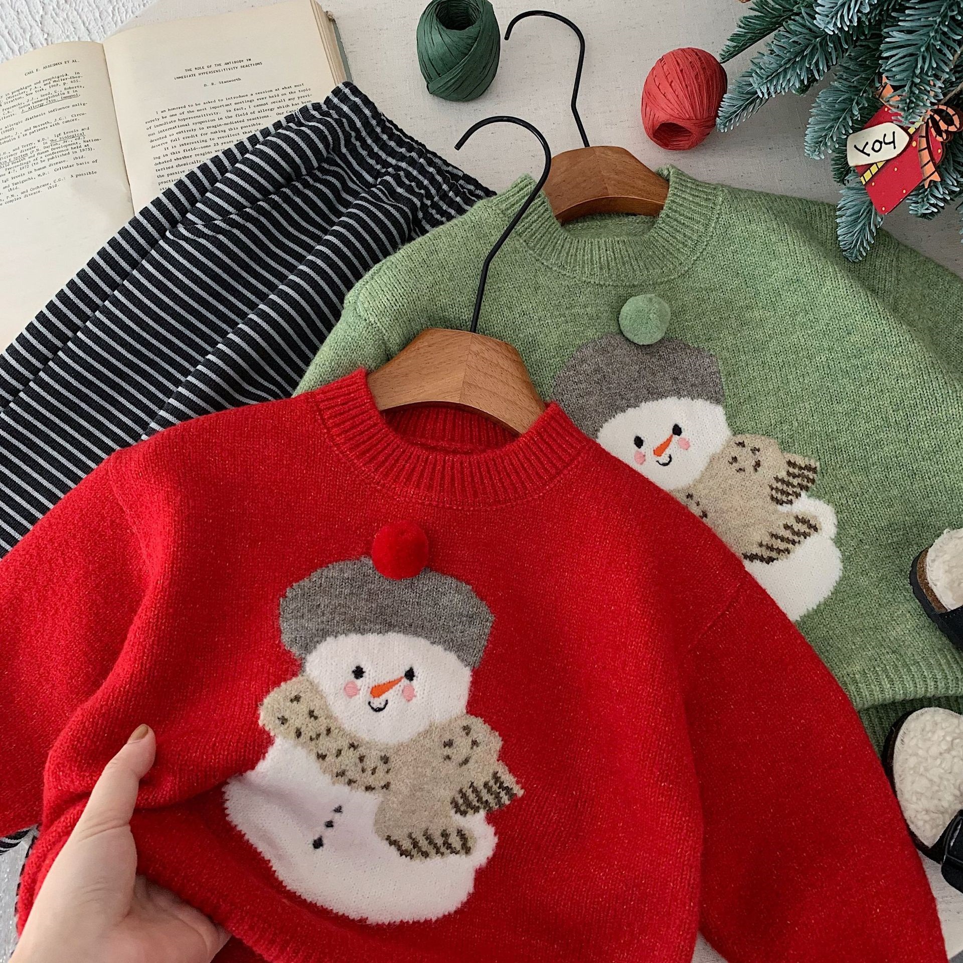 Kids Christmas Snowman Knitted Sweater