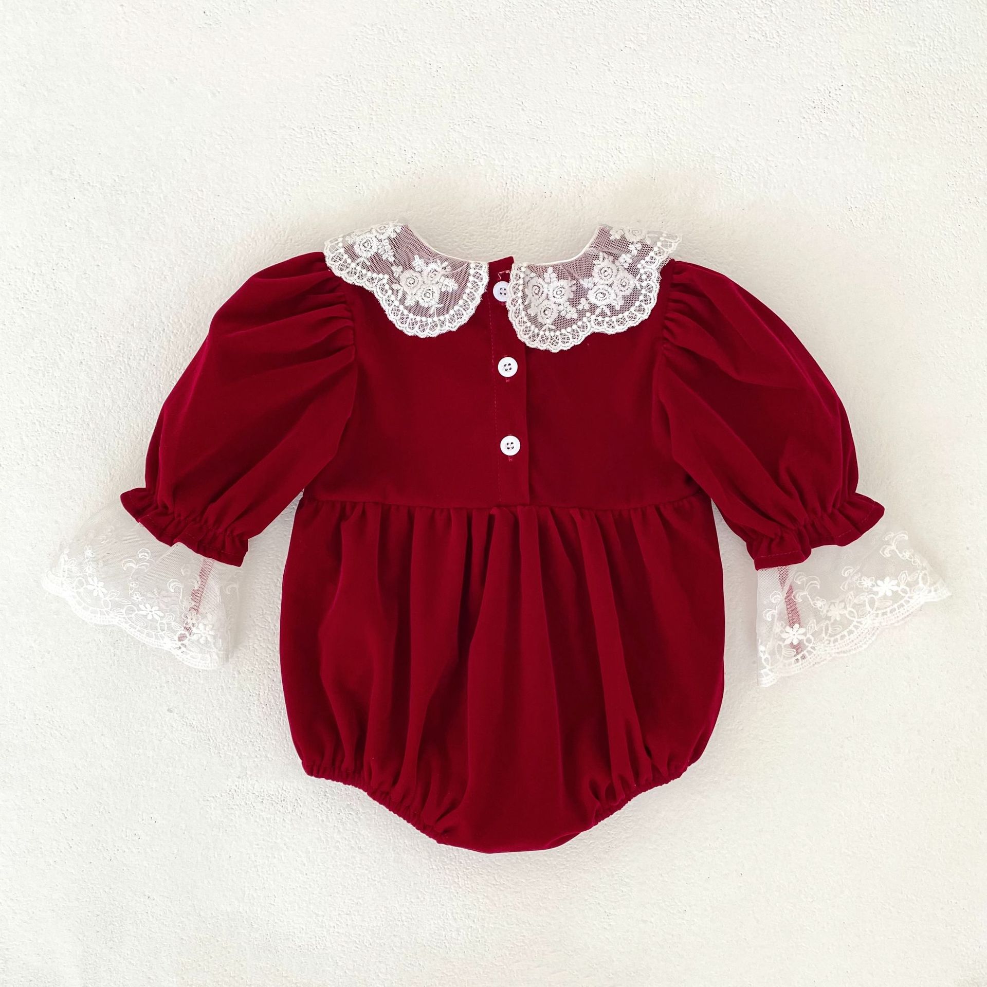 DailyBebe Baby Christmas Lace Trim Onesie