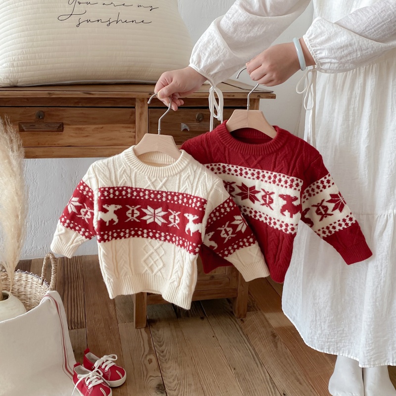 Baby Toddler Christmas Reindeer Snowflake Sweater