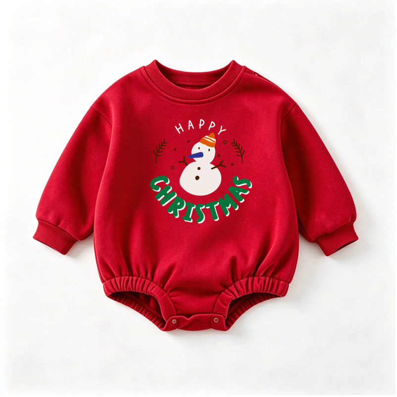 BABY CHRISTMAS CUTE SNOWMAN PRIN BODYSUIT