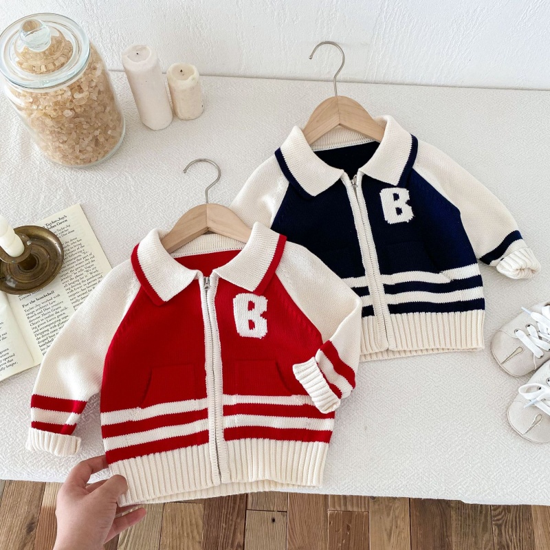 Baby Toddler Alphabet Zipper Cardigan Sweater