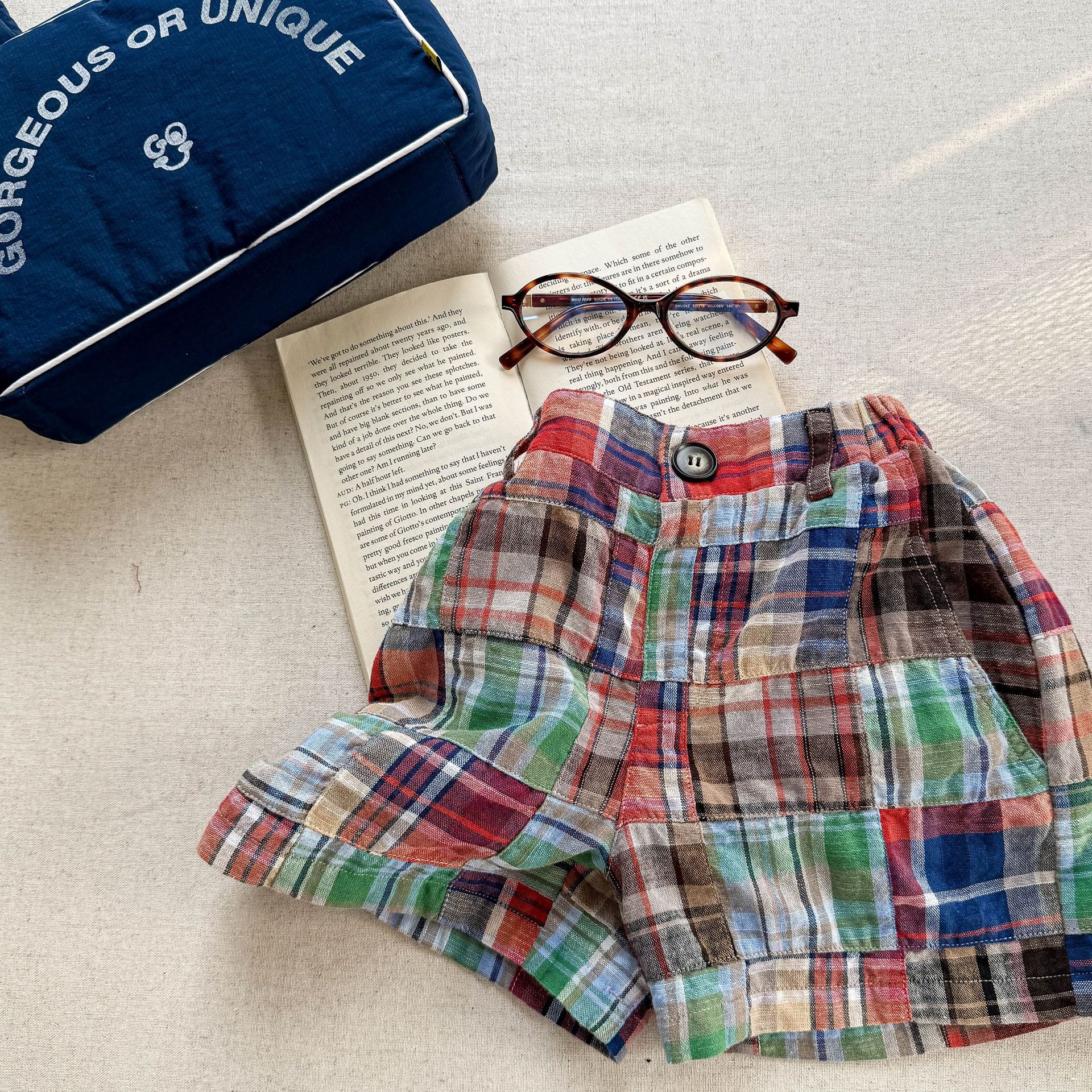 Kids Colorful Plaid Shorts (12M-9Y）