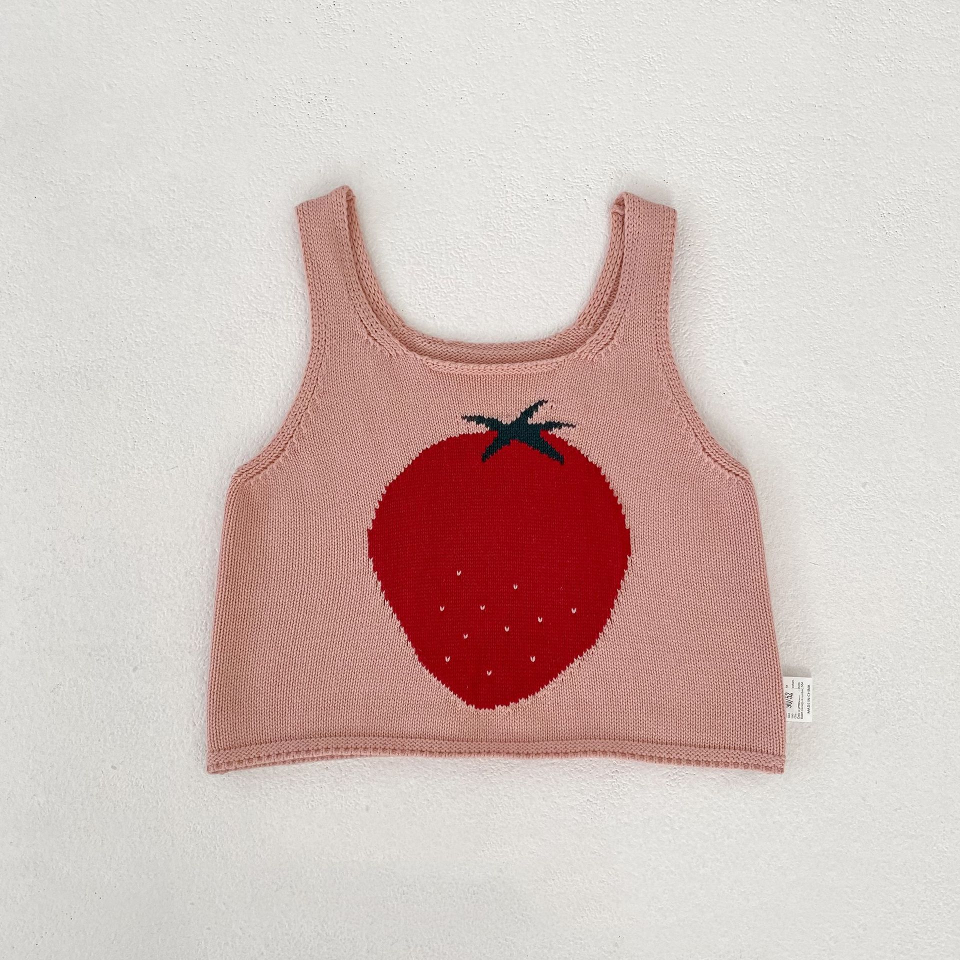 Baby& Kid Knitted Color-Blocked Patterned Tank Top
