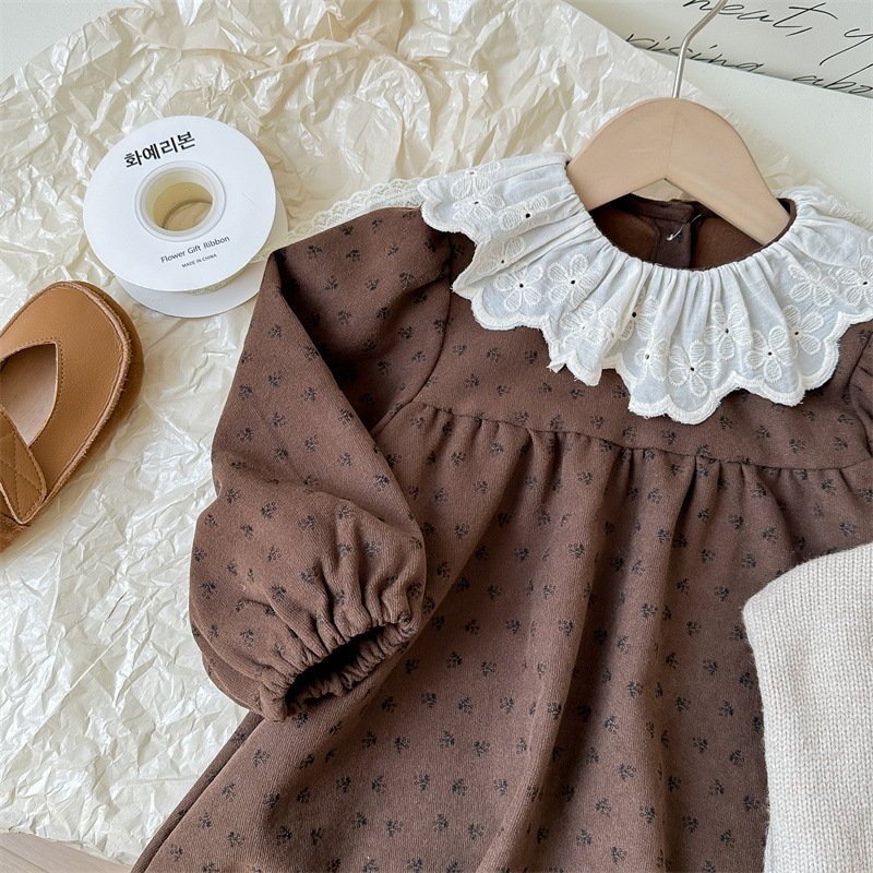 Kids Floral Knit Outerwear and Dress 2-Piece Set