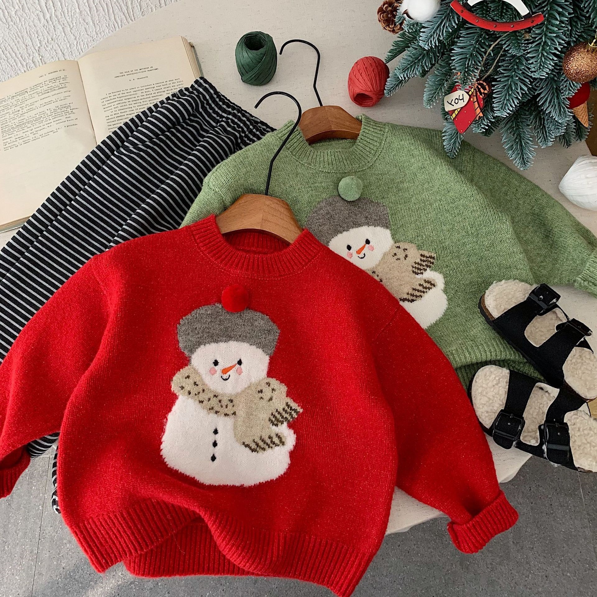 Kids Christmas Snowman Knitted Sweater