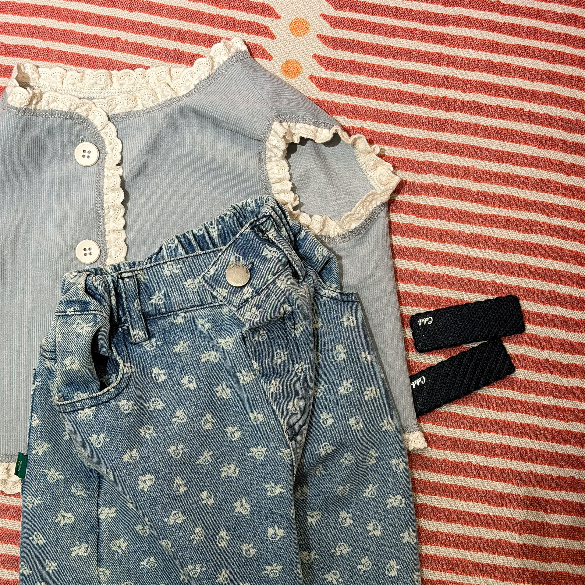 Baby & Kids Denim Flower Pants