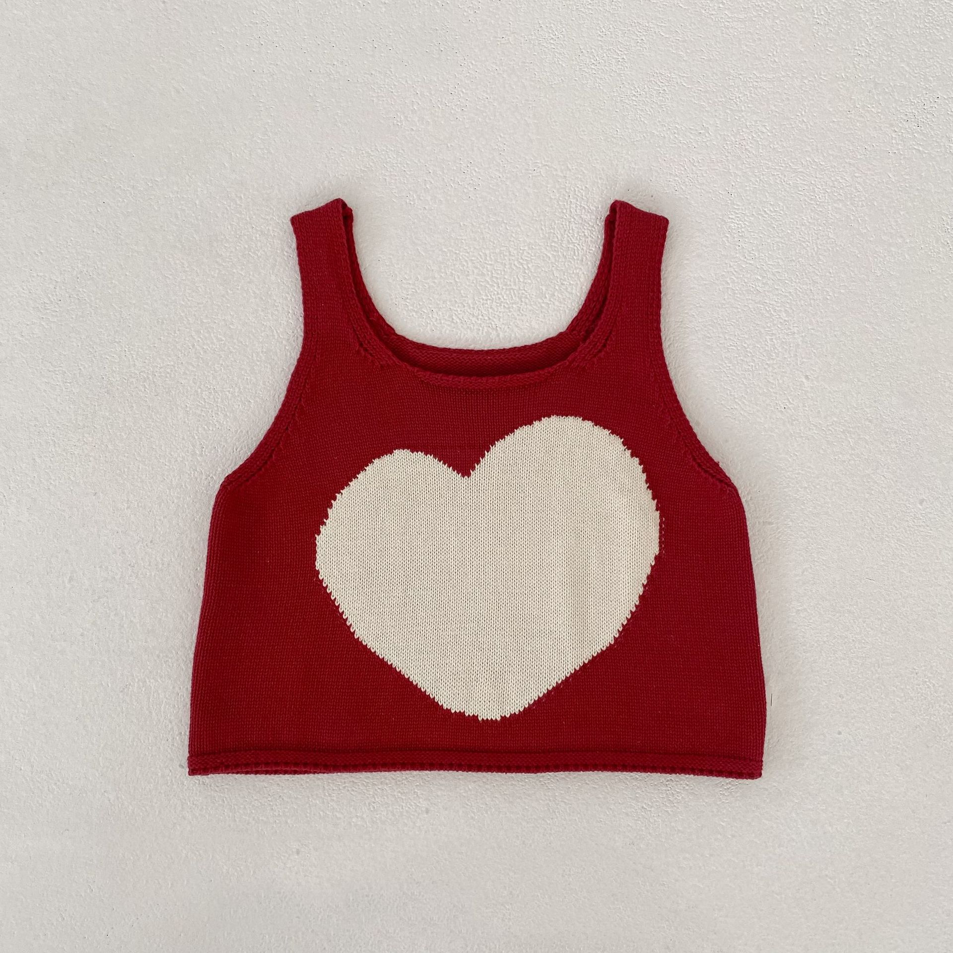Baby& Kid Knitted Color-Blocked Patterned Tank Top