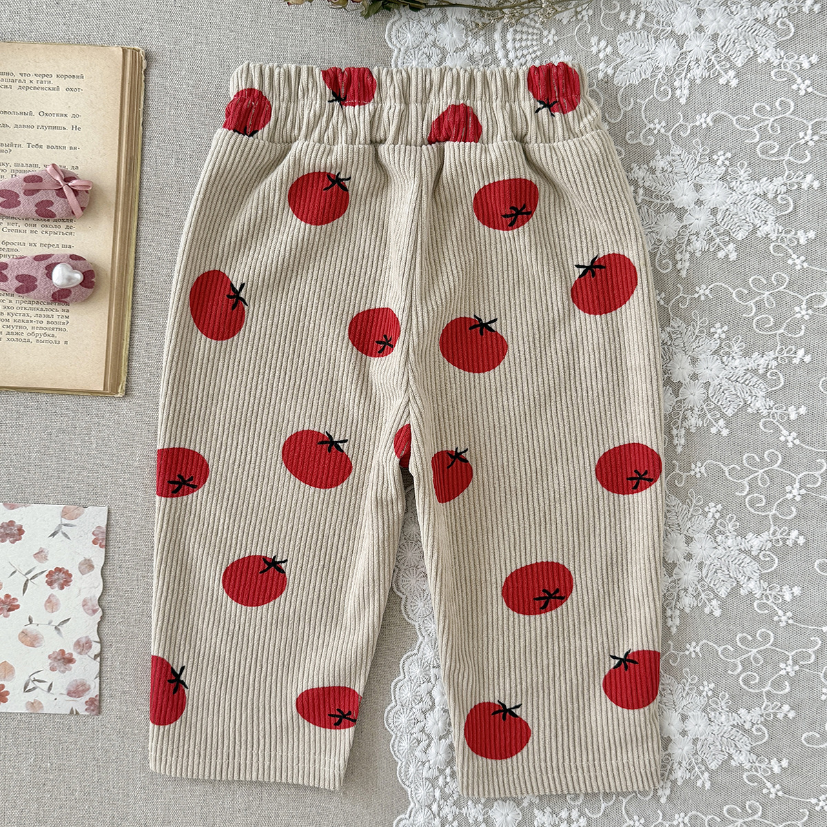 Baby Polka Dot Tomatoes Corduroy Pants