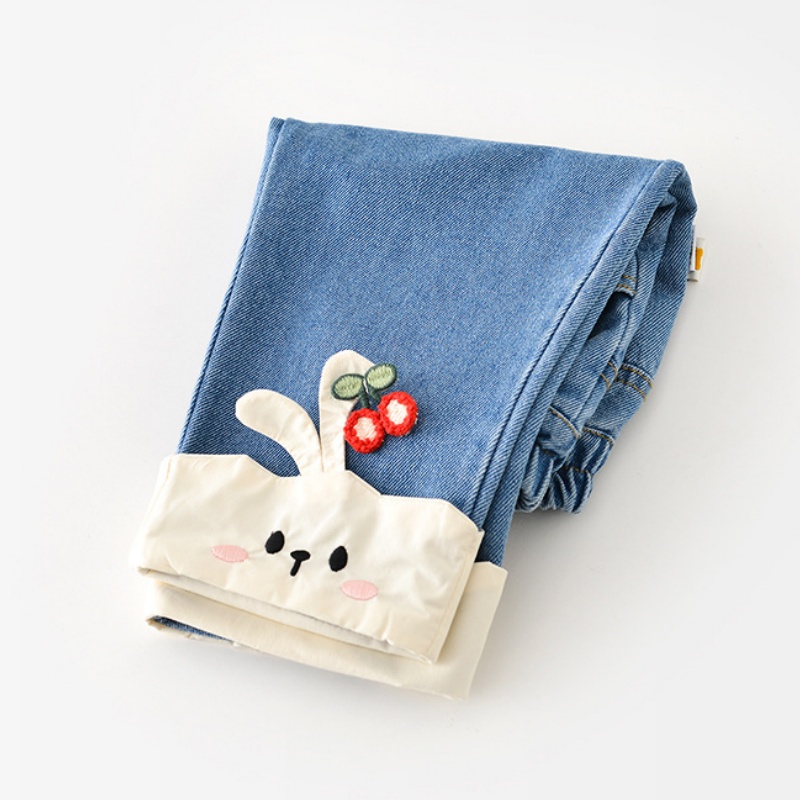 Baby Toddler Girl Rabbit Denim Straight Leg Pant