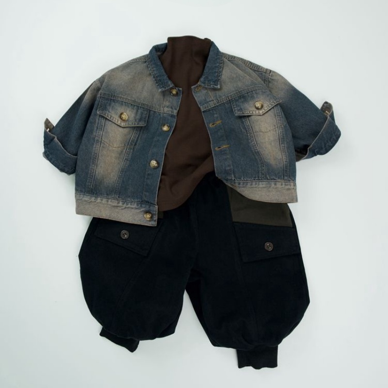 Toddler Vintage Casual Denim Jacke