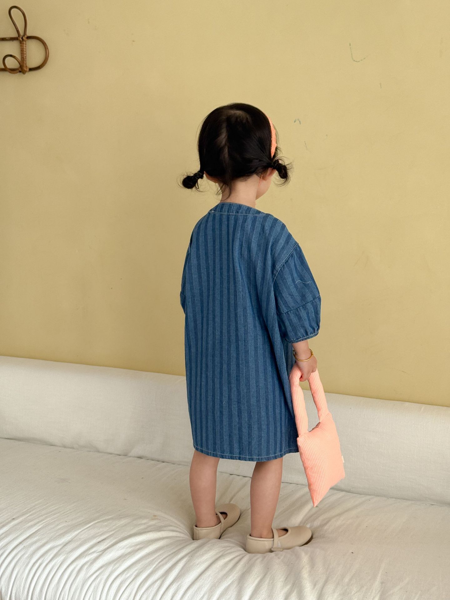 2-Piece Toddler Denim Striped Set & Dress