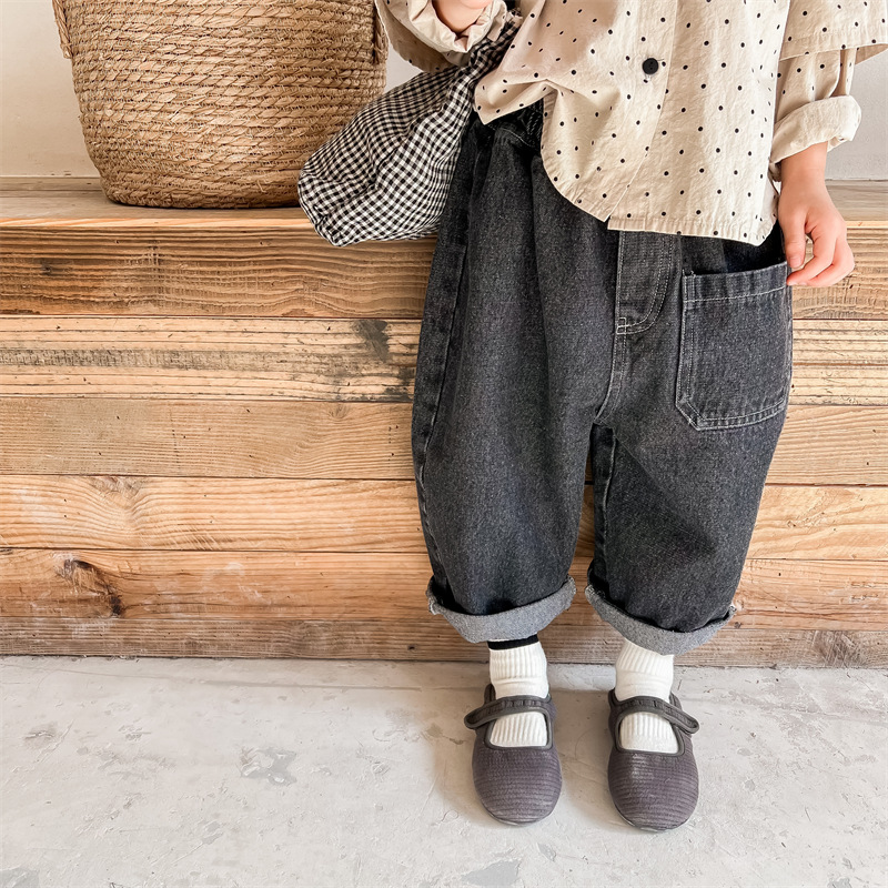 Kids Pocket Denim Harem Pants