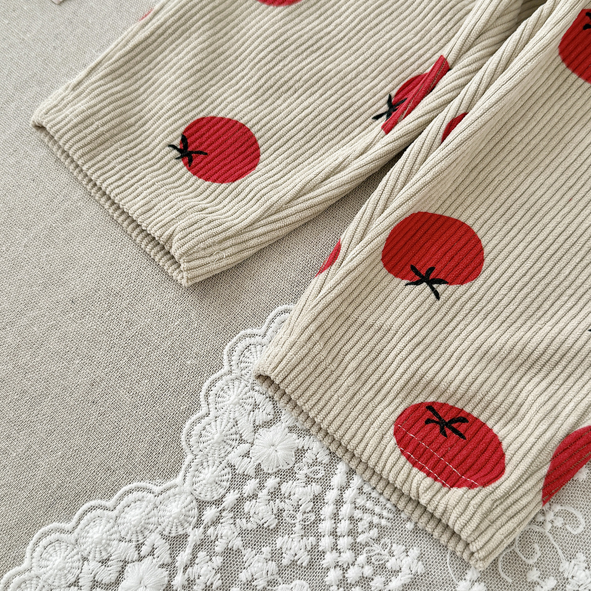 Baby Polka Dot Tomatoes Corduroy Pants