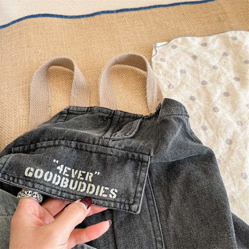 Baby Toddler Hamburger Print Denim Overall