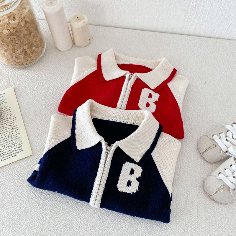 Baby Toddler Alphabet Zipper Cardigan Sweater