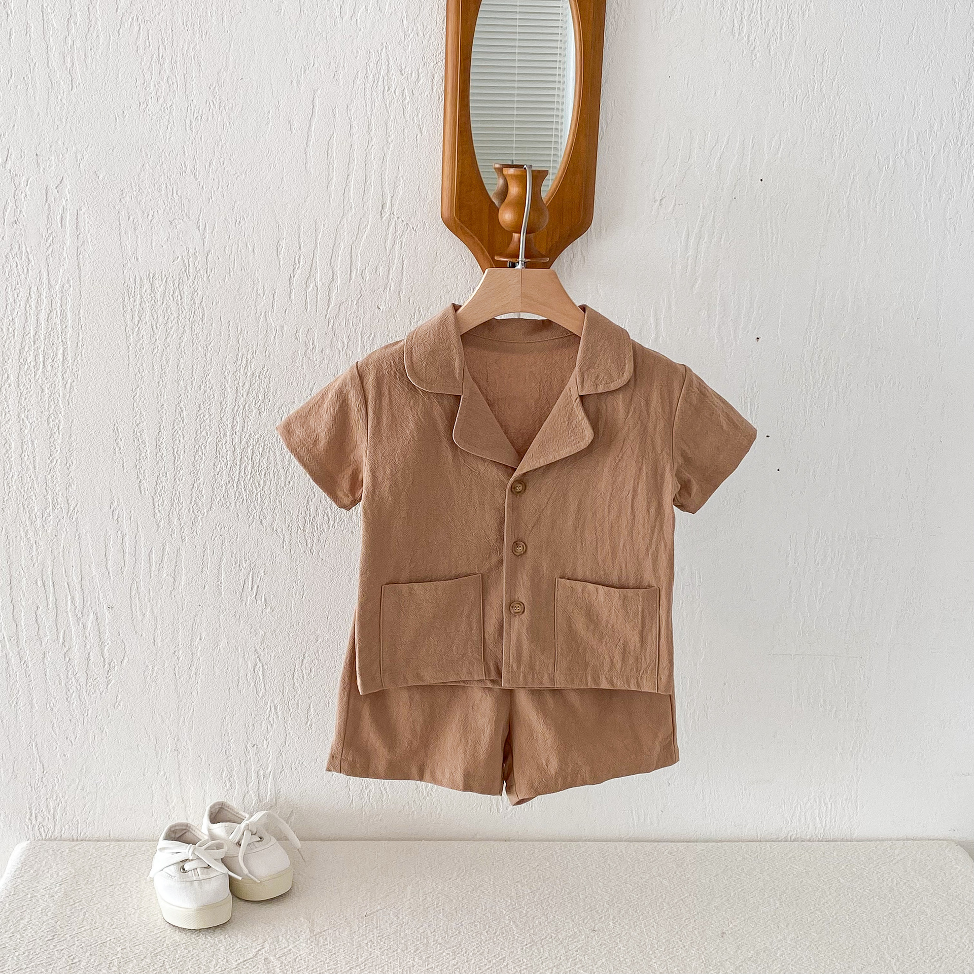 Baby & Kids Solid Color Pocket Tee and Shorts Set