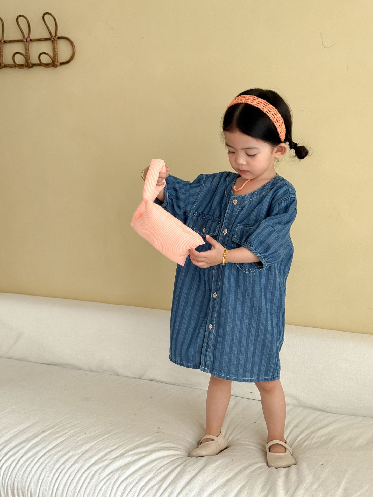 2-Piece Toddler Denim Striped Set & Dress