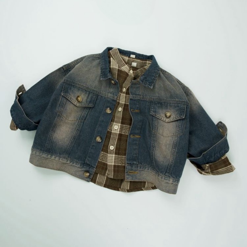 Toddler Vintage Casual Denim Jacke