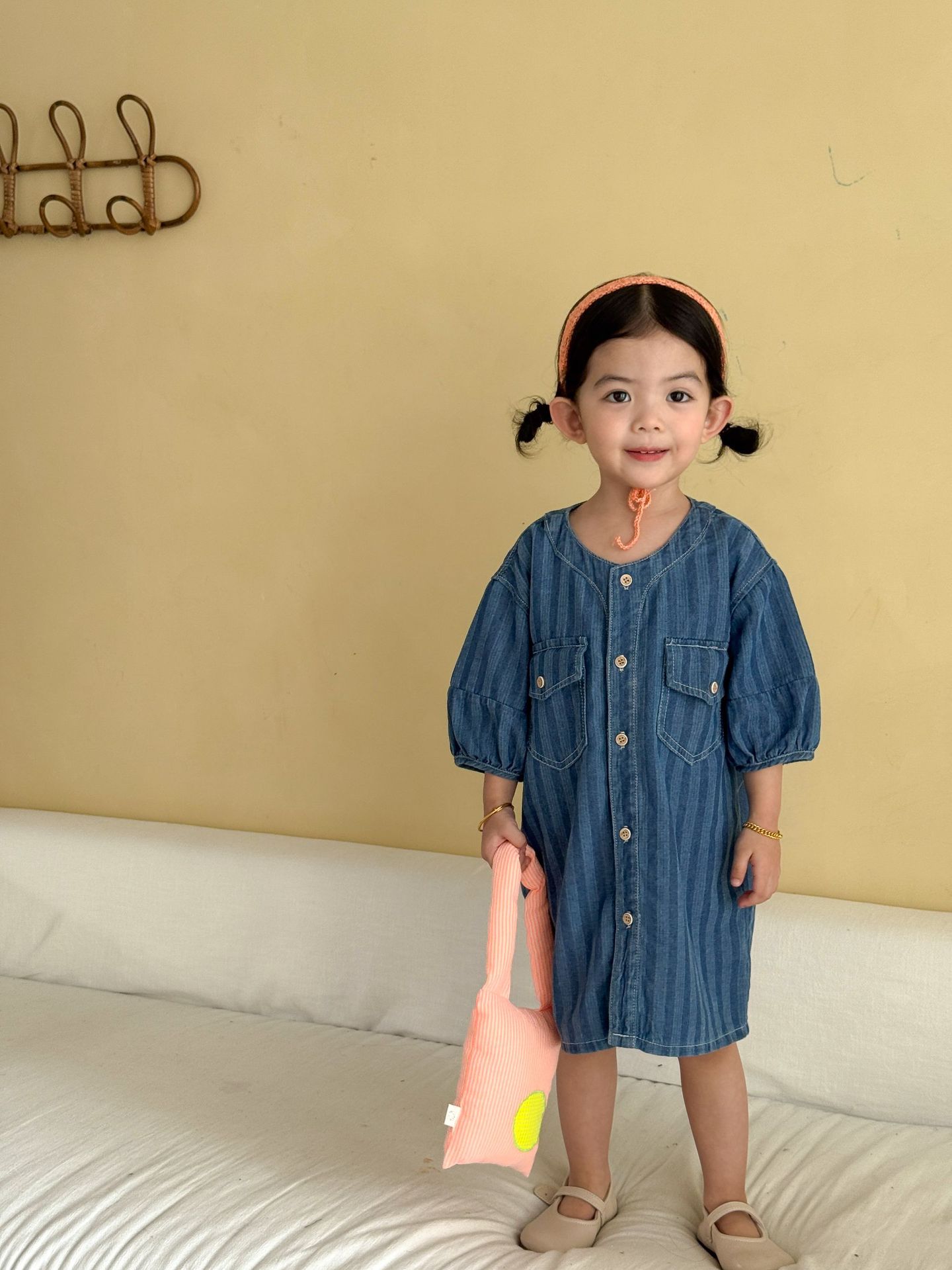 2-Piece Toddler Denim Striped Set & Dress