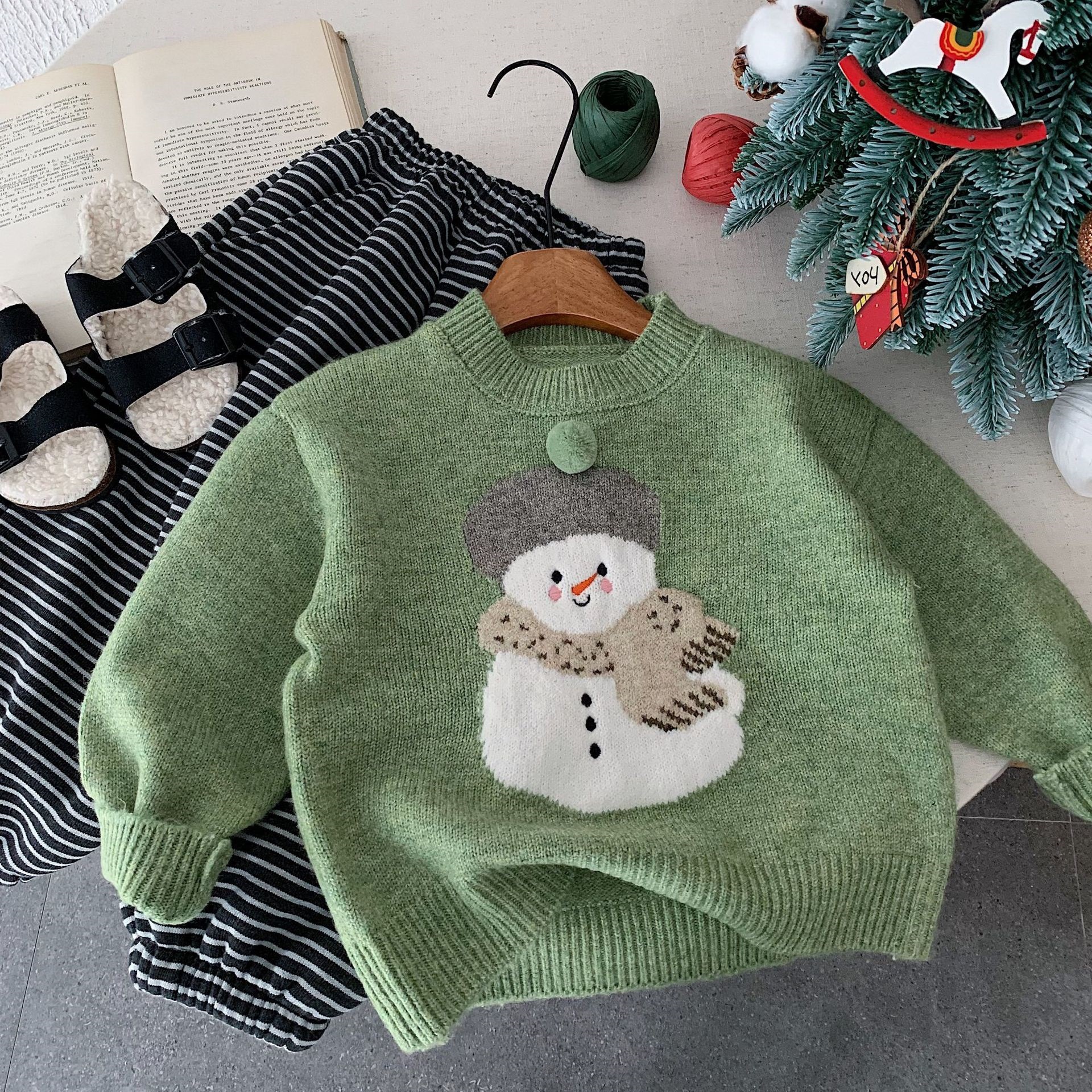 Kids Christmas Snowman Knitted Sweater