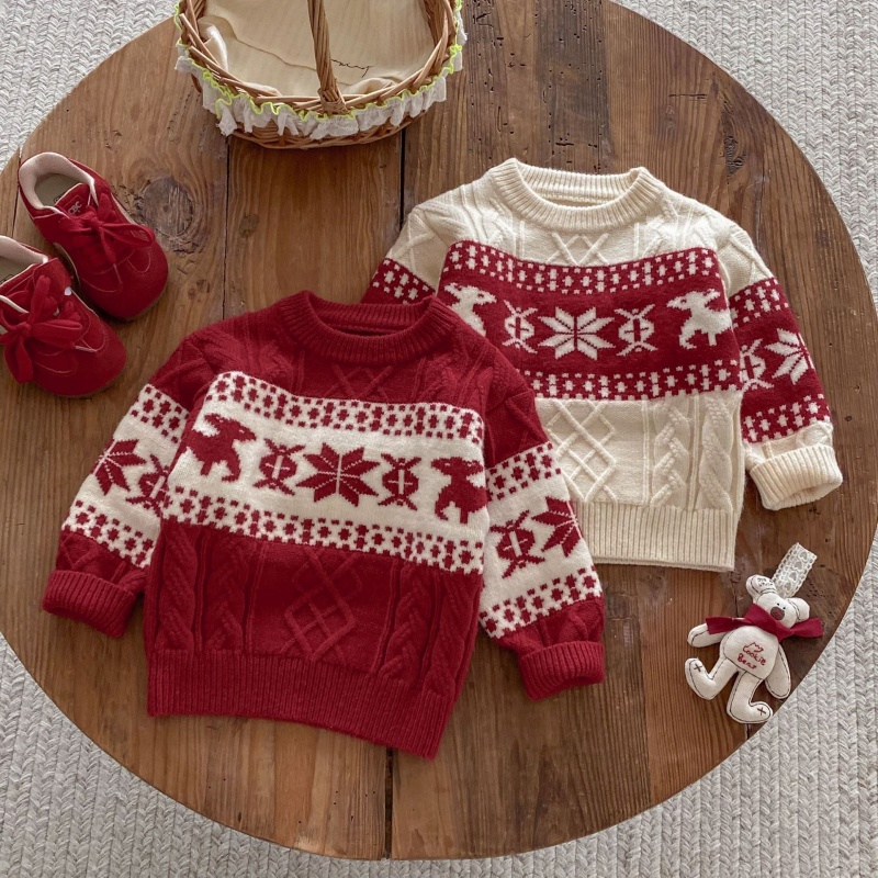 Baby Toddler Christmas Reindeer Snowflake Sweater